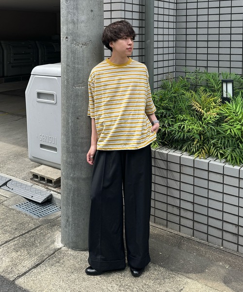 favclo.（ファブクロ）の「border T-shirt / ボーダーTシャツ（Tシャツ/カットソー・メンズ・ブラック/イエロー/ネイビー・LARGE/MEDIUM）」の20枚目の写真