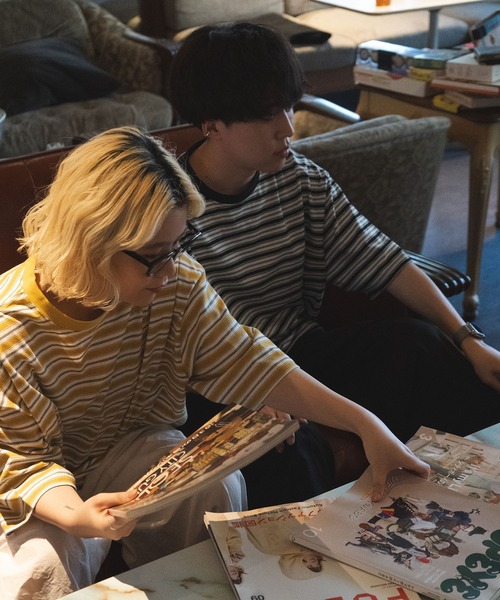 favclo.（ファブクロ）の「border T-shirt / ボーダーTシャツ（Tシャツ/カットソー・メンズ・ブラック/イエロー/ネイビー・LARGE/MEDIUM）」の7枚目の写真