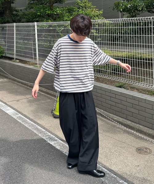 favclo.（ファブクロ）の「border T-shirt / ボーダーTシャツ（Tシャツ/カットソー・メンズ・ブラック/イエロー/ネイビー・LARGE/MEDIUM）」の13枚目の写真
