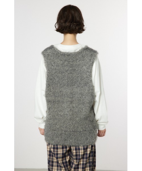 RODEO CROWNS WIDE BOWL（ロデオクラウンズワイドボウル）の「シャギーニットベスト（ベスト・レディース・ブルー/アイボリー/ダークグレー・FREE）」の11枚目の写真