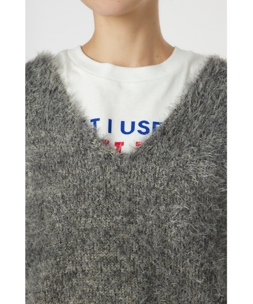 RODEO CROWNS WIDE BOWL（ロデオクラウンズワイドボウル）の「シャギーニットベスト（ベスト・レディース・ブルー/アイボリー/ダークグレー・FREE）」の12枚目の写真