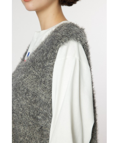 RODEO CROWNS WIDE BOWL（ロデオクラウンズワイドボウル）の「シャギーニットベスト（ベスト・レディース・ブルー/アイボリー/ダークグレー・FREE）」の13枚目の写真