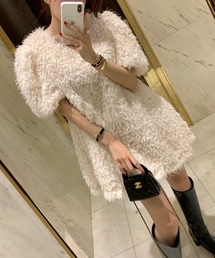 FREE STYLISTS（フリー スタイリスト）の「YUGA_YGMC Vネック ボアミニドレス（ドレス）」