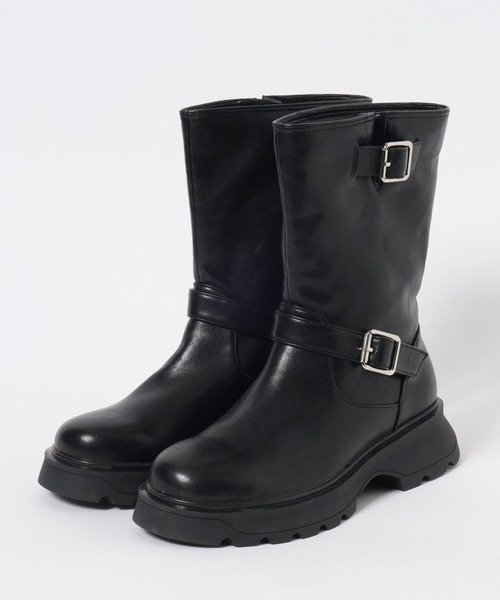 BAYFLOW（ベイフロー）の「[雨の日も履ける防水仕様]晴雨兼用エンジニアブーツ（ブーツ・レディース・ダークブラウン/ブラック・MEDIUM/LARGE）」の5枚目の写真