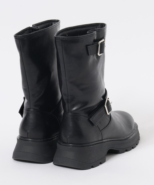 BAYFLOW（ベイフロー）の「[雨の日も履ける防水仕様]晴雨兼用エンジニアブーツ（ブーツ・レディース・ダークブラウン/ブラック・MEDIUM/LARGE）」の8枚目の写真