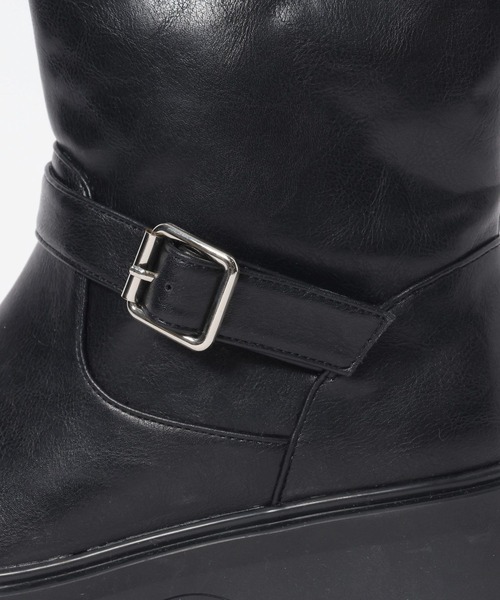 BAYFLOW（ベイフロー）の「[雨の日も履ける防水仕様]晴雨兼用エンジニアブーツ（ブーツ・レディース・ダークブラウン/ブラック・MEDIUM/LARGE）」の11枚目の写真