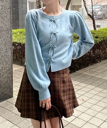 リボンニットカーディガン [甘めコーデ 着心地抜群]≪再入荷≫