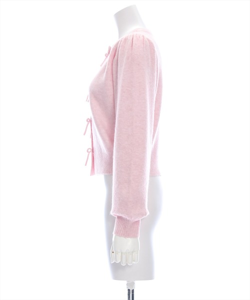 clear（クリア）の「リボンニットカーディガン [甘めコーデ 着心地抜群]≪再入荷≫（カーディガン/ボレロ・レディース・サックスブルー/ピンク/アイボリー・F）」の6枚目の写真