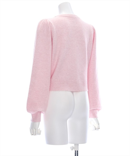 clear（クリア）の「リボンニットカーディガン [甘めコーデ 着心地抜群]≪再入荷≫（カーディガン/ボレロ・レディース・サックスブルー/ピンク/アイボリー・F）」の7枚目の写真