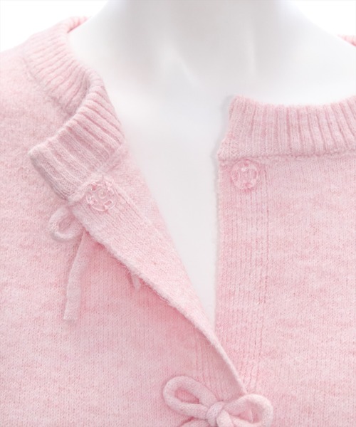 clear（クリア）の「リボンニットカーディガン [甘めコーデ 着心地抜群]≪再入荷≫（カーディガン/ボレロ・レディース・サックスブルー/ピンク/アイボリー・F）」の11枚目の写真