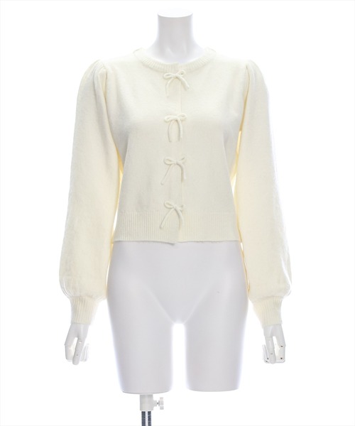 clear（クリア）の「リボンニットカーディガン [甘めコーデ 着心地抜群]≪再入荷≫（カーディガン/ボレロ・レディース・サックスブルー/ピンク/アイボリー・F）」の18枚目の写真