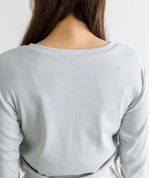 tシャツ テレコカットソー レディース セール】テレコ裾脇ドロストTシャツ（Tシャツ/カットソー