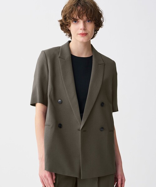 AP STUDIO - 極美品✨️　23AW　エーピーストゥディオ　ドライウールハーフスリーブジャケット ウォッシャブルドライサップ ハーフスリーブジャケット