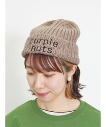 Samansa Mos2 | ロゴ刺繍ニット帽(ハット)