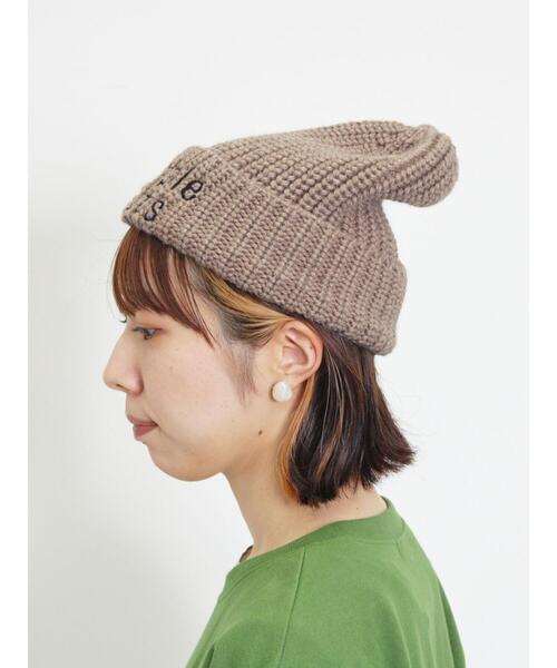 Samansa Mos2(サマンサ モスモス)の「ロゴ刺繍ニット帽(ハット・レディース・オフホワイト/モカ・F)」の11枚目の写真