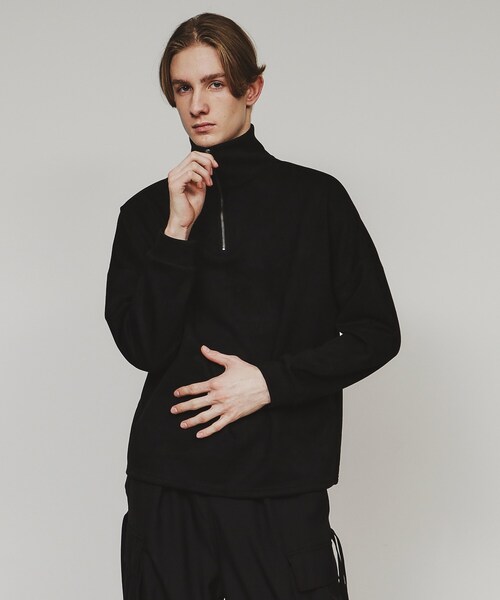 tk.TAKEO KIKUCHI（ティーケータケオキクチ）の「スエード調プチドルマンハーフジップカットソー（Tシャツ/カットソー・メンズ・チャコールグレー/ブルー/ライトグレー/ベージュ/ライトパープル/ネイビー/ブラック/モスグリーン・01/02/03）」の20枚目の写真