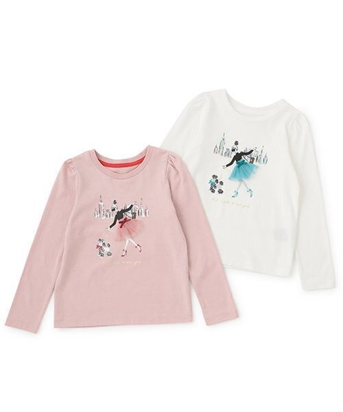 ⭐︎こもも⭐︎ケイトスペードニューヨーク シティ柄 長袖Tシャツ 白 130㎝ セール】シティガール長袖Tシャツ（Tシャツ/カットソー）｜kate