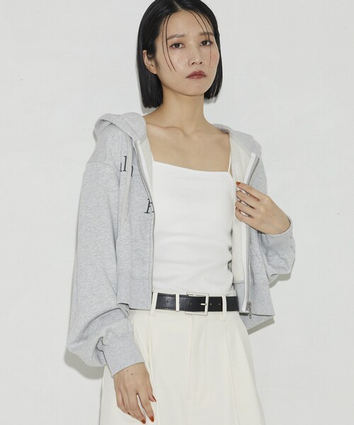 Firsthand（ファーストハンド）の「Firsthand/ファーストハンド オーガニックコットンロゴジップフーディ（パーカー・レディース・チャコールグレー/ライトグレー・FREE）」の6枚目の写真