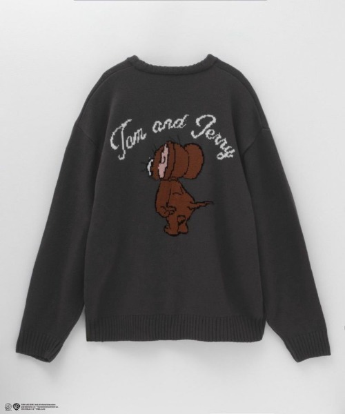 Tom＆Jerry（トムアンドジェリー）の「【別注限定展開】Tom and Jerry ダブルジャガードニット（ニット/セーター・メンズ・グリーン/ブラック/グレー/チャコールグレー・M/L/XL）」の14枚目の写真