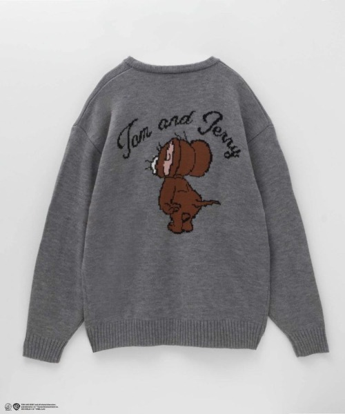 Tom＆Jerry（トムアンドジェリー）の「【別注限定展開】Tom and Jerry ダブルジャガードニット（ニット/セーター・メンズ・グリーン/ブラック/グレー/チャコールグレー・M/L/XL）」の6枚目の写真