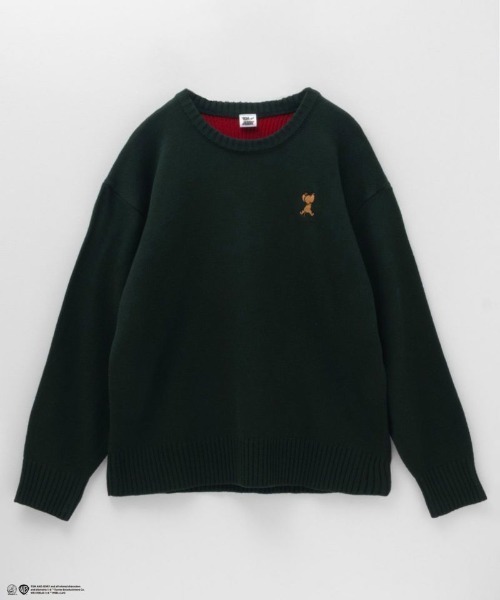 Tom＆Jerry（トムアンドジェリー）の「【別注限定展開】Tom and Jerry ダブルジャガードニット（ニット/セーター・メンズ・グリーン/ブラック/グレー/チャコールグレー・M/L/XL）」の17枚目の写真