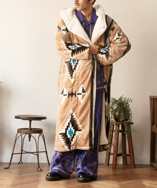 チャイハネ　NOMADY ノマディ着るブランケット ロングガウン　ベージュ チャイハネ】NOMADY ノマディ着るブランケット ロングガウン（ルーム