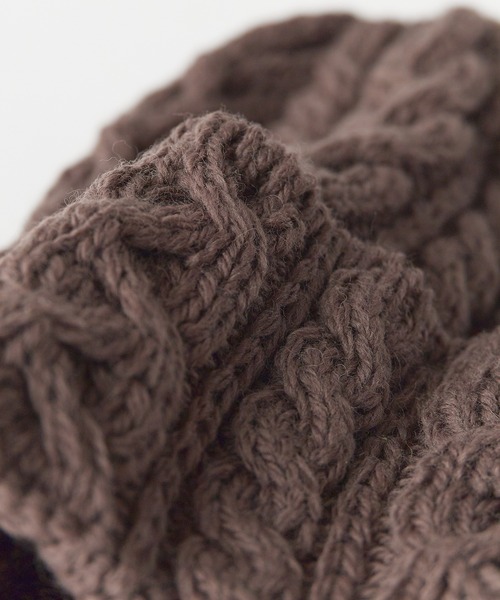 HIGHLAND 2000（ハイランドトゥーサウザンド）の「HIGHLAND2000/ハイランド2000 Bobcap MerinoWool メリノウール ニット帽（ニットキャップ/ビーニー・レディース・ブラウン/ホワイト/ブラック/ライトグレー・FREE）」の7枚目の写真