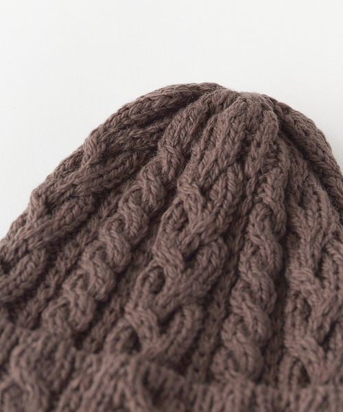 HIGHLAND 2000（ハイランドトゥーサウザンド）の「HIGHLAND2000/ハイランド2000 Bobcap MerinoWool メリノウール ニット帽（ニットキャップ/ビーニー・レディース・ブラウン/ホワイト/ブラック/ライトグレー・FREE）」の5枚目の写真