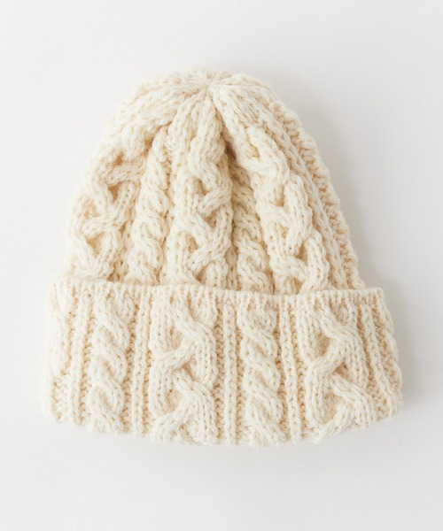 HIGHLAND 2000（ハイランドトゥーサウザンド）の「HIGHLAND2000/ハイランド2000 Bobcap MerinoWool メリノウール ニット帽（ニットキャップ/ビーニー・レディース・ブラウン/ホワイト/ブラック/ライトグレー・FREE）」の14枚目の写真