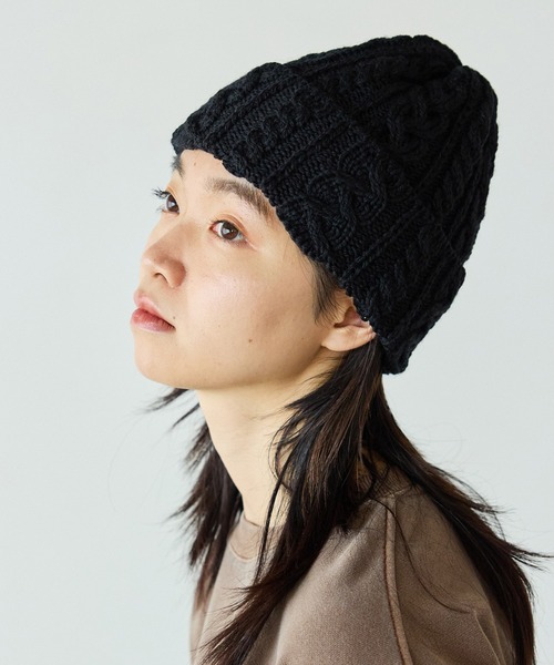 HIGHLAND 2000（ハイランドトゥーサウザンド）の「HIGHLAND2000/ハイランド2000 Bobcap MerinoWool メリノウール ニット帽（ニットキャップ/ビーニー・レディース・ブラウン/ホワイト/ブラック/ライトグレー・FREE）」の18枚目の写真