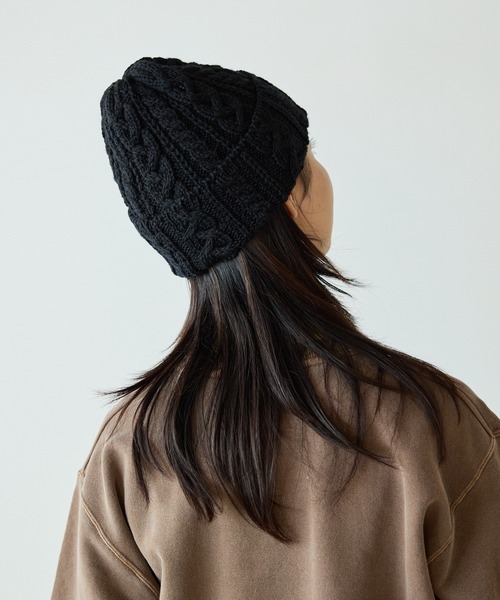 HIGHLAND 2000（ハイランドトゥーサウザンド）の「HIGHLAND2000/ハイランド2000 Bobcap MerinoWool メリノウール ニット帽（ニットキャップ/ビーニー・レディース・ブラウン/ホワイト/ブラック/ライトグレー・FREE）」の19枚目の写真