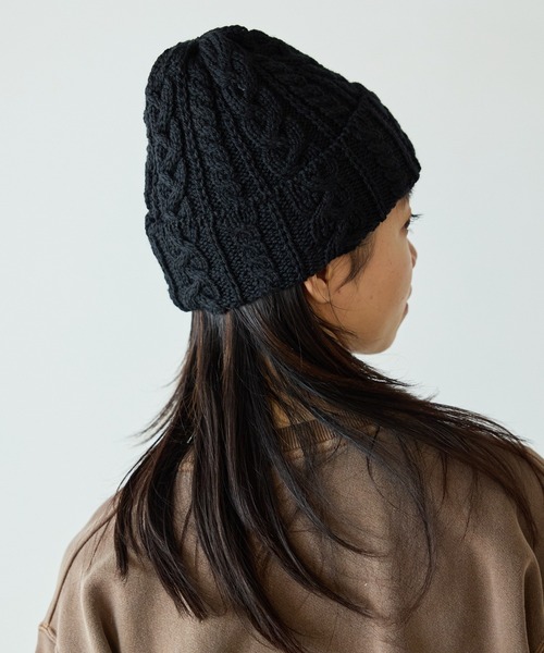 HIGHLAND 2000（ハイランドトゥーサウザンド）の「HIGHLAND2000/ハイランド2000 Bobcap MerinoWool メリノウール ニット帽（ニットキャップ/ビーニー・レディース・ブラウン/ホワイト/ブラック/ライトグレー・FREE）」の20枚目の写真