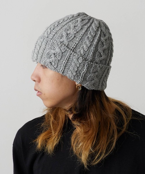 HIGHLAND 2000（ハイランドトゥーサウザンド）の「HIGHLAND2000/ハイランド2000 Bobcap MerinoWool メリノウール ニット帽（ニットキャップ/ビーニー・レディース・ブラウン/ホワイト/ブラック/ライトグレー・FREE）」の22枚目の写真