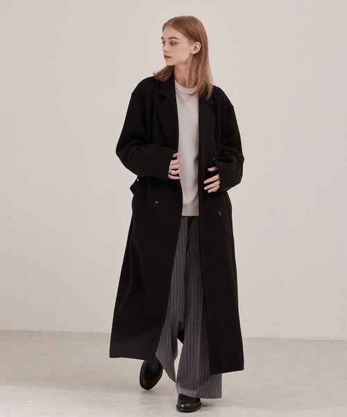 セール】テックメルトンオーバーロングサイドジップダブルチェスター