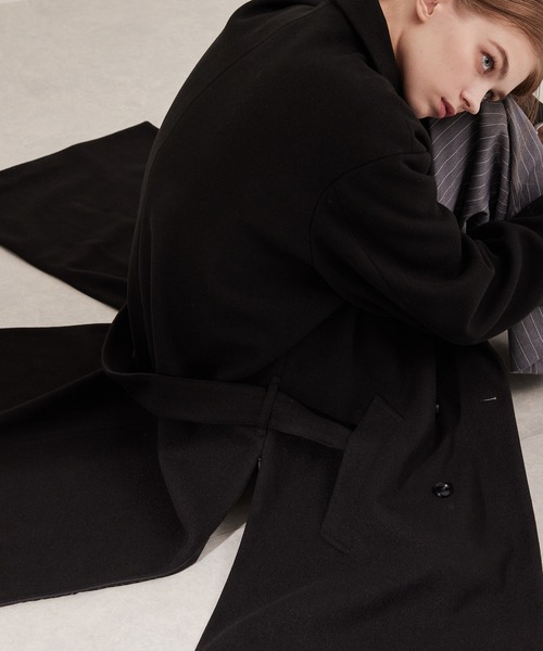 セール】テックメルトンオーバーロングサイドジップダブルチェスター