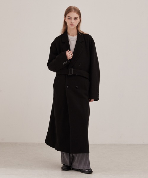 セール】テックメルトンオーバーロングサイドジップダブルチェスター