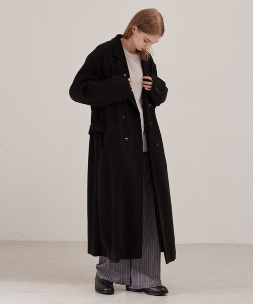 セール】テックメルトンオーバーロングサイドジップダブルチェスター