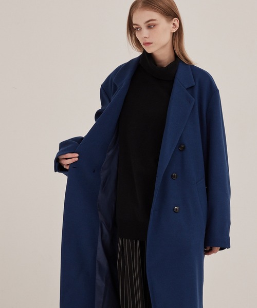 セール】テックメルトンオーバーロングサイドジップダブルチェスター