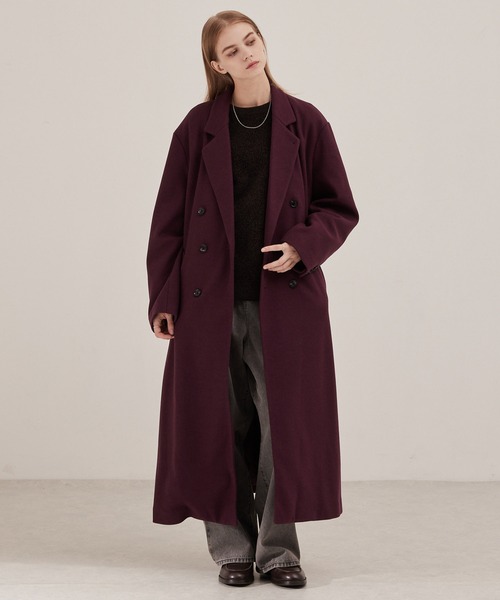 セール】テックメルトンオーバーロングサイドジップダブルチェスター