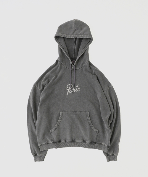 EDIFICE(エディフィス)の「PARIS BASKETBALL(パリ バスケットボール) 別注 ウォッシュド フーディー(パーカー・メンズ・ブルー/ブラック・MEDIUM/LARGE)」の1枚目の写真