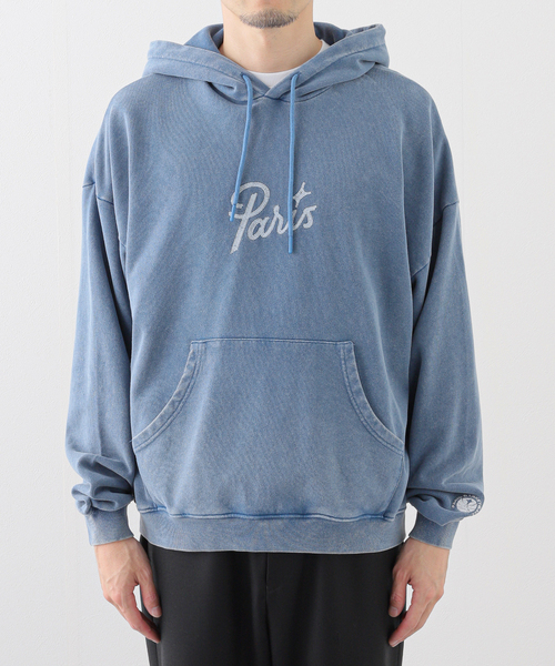 EDIFICE(エディフィス)の「PARIS BASKETBALL(パリ バスケットボール) 別注 ウォッシュド フーディー(パーカー・メンズ・ブルー/ブラック・MEDIUM/LARGE)」の8枚目の写真