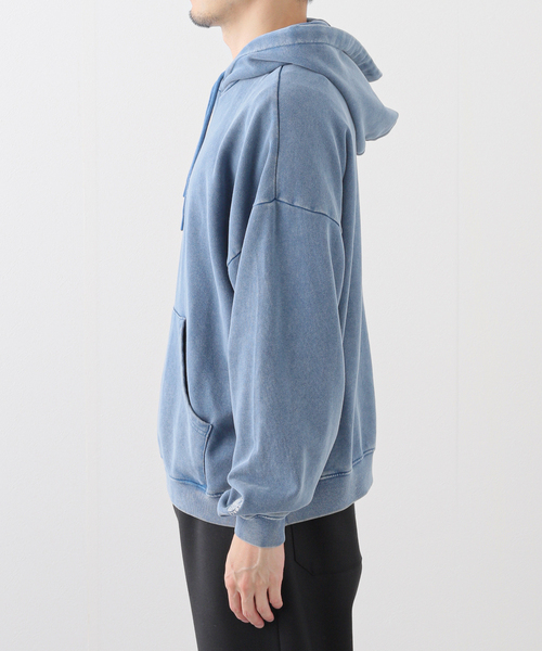 EDIFICE(エディフィス)の「PARIS BASKETBALL(パリ バスケットボール) 別注 ウォッシュド フーディー(パーカー・メンズ・ブルー/ブラック・MEDIUM/LARGE)」の9枚目の写真