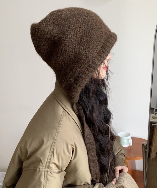 セール】手編み風ノルディック柄ドロストニット帽（ニットキャップ