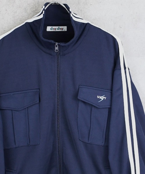 【セール】【Soupy Soupy】sleeve line one point logo track jacket/袖ライン ワンポイント 刺繍 トラックジャケット（ジャージ）｜Soupy Soupy（スーピースーピー）