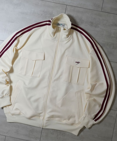 セール】【Soupy Soupy】sleeve line one point logo track jacket/袖