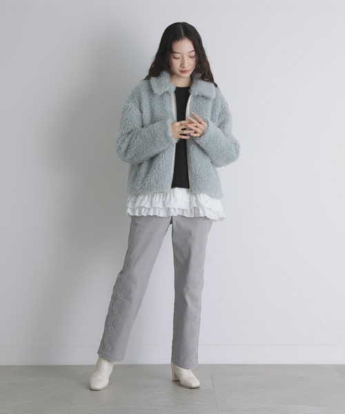 somari imagination(ソマリ イマジネーション)の「『フェイクファーブルゾン』(ブルゾン・レディース・アイボリー/グレイッシュブルー・FREE)」の16枚目の写真