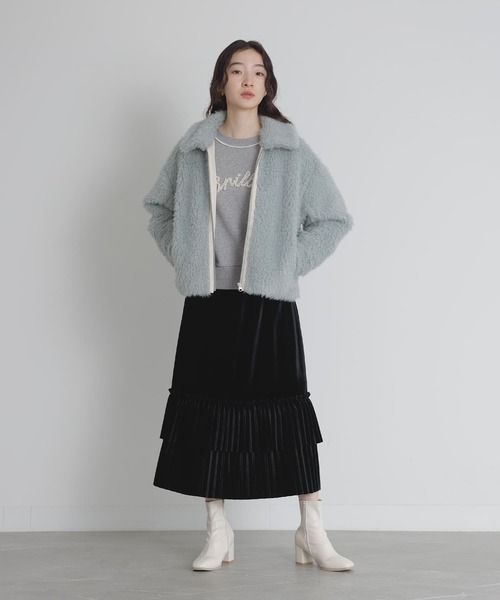 somari imagination(ソマリ イマジネーション)の「『フェイクファーブルゾン』(ブルゾン・レディース・アイボリー/グレイッシュブルー・FREE)」の14枚目の写真