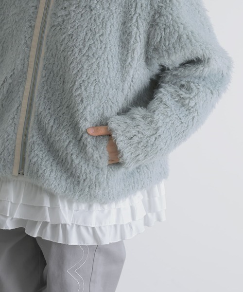 somari imagination(ソマリ イマジネーション)の「『フェイクファーブルゾン』(ブルゾン・レディース・アイボリー/グレイッシュブルー・FREE)」の11枚目の写真
