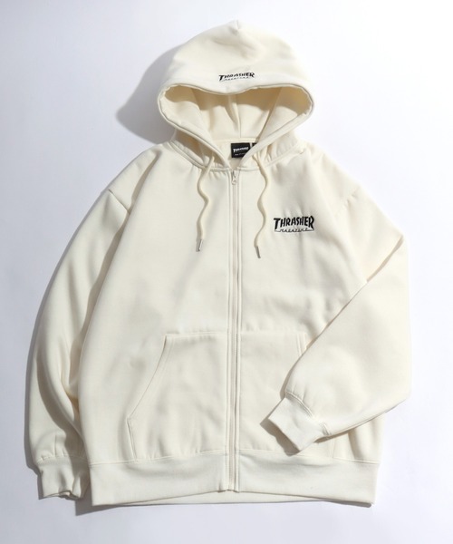 THRASHER（スラッシャー）の「THRASHER（スラッシャー）ブランドロゴワンポイント刺繍ジップアップスウェットパーカー メンズ レディース/フーディー（パーカー・メンズ・ネイビー/ホワイト/アッシュグレー/ブラック/アイボリー/ワイン/ブラウン・M/L/LL）」の14枚目の写真