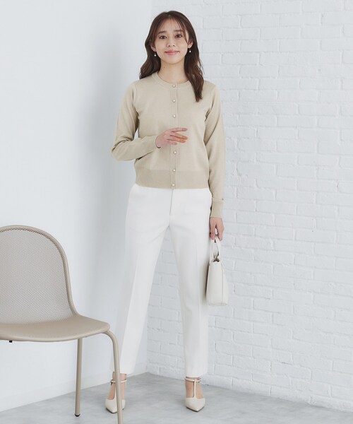 index（インデックス）の「◆≪エマール検証済≫7colorビジュー釦クルーネックカーディガン【洗濯機洗い可】（カーディガン/ボレロ・レディース・ワインレッド/サックスブルー系7/ダークグレー/ネイビー/オフホワイト/ナチュラル/ブラック系7・34/36/38/40/42）」の17枚目の写真